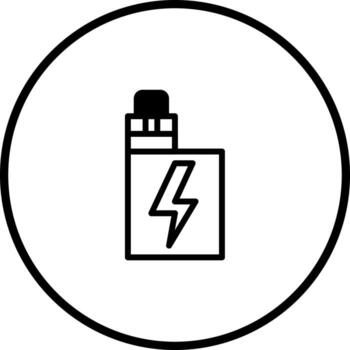 icónico representación de electrónico cigarrillo o vaporizador dispositivo dentro un circulo frontera diseño imagen vector