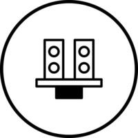 Iconic representation of audio speakers offering multimedia experience and sound system delivering optimal audio quality enjoyment vector
