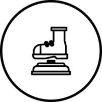 Iconic outline shoe repair machine illustration emphasizing shoemaking process and craftsmanship associated with restoration and care vector