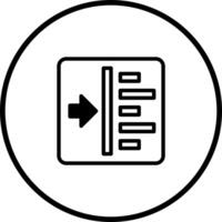 Iconic document import illustration portraying data input and transfer process within digital environment and black circle vector