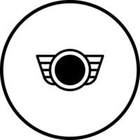 Iconic emblem design featuring wings and a circular badge evoking concepts of flight and prestige vector