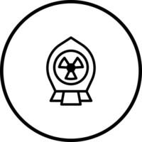 Icon symbolizing radiation hazard and environmental safety measures for waste management with nuclear energy and protection vector