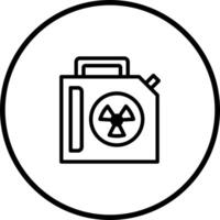 Icon of radioactive waste container design for industry and danger material with nuclear symbol within a circle vector