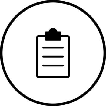 Clipboard icon in a circle symbol of tasks and to-do lists in modern design for digital projects vector