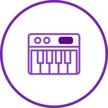 Minimalist digital keyboard music instrument icon for music production and creative sound design projects and audio concepts vector