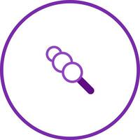 Minimalist dango illustration on a stick within a circle design aesthetic for print or digital use vector