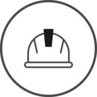 Minimalist construction helmet icon safety head protection illustration design on white background vector