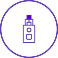 Isolated vaping device inside a circle represents modern electronic cigarettes innovation design illustration style vector