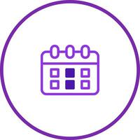 Isolated purple calendar icon represents scheduling events dates planning organizing and managing time effectively for appointments vector