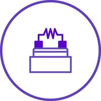 Isolated electrical component icon illustration depicting resistor symbol within circle for design integration on white backdrop vector