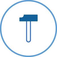 Isolated blue hammer illustration graphic design within circular border craftsmanship tools construction equipment carpentry design and simple building concept representation vector