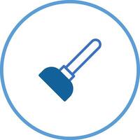 Illustrative plunger icon design within a circle representing plumbing maintenance and repair services for households cleanliness vector