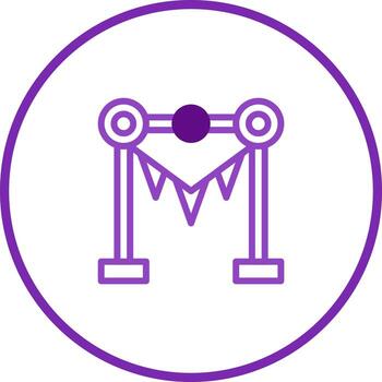 ilustración exhibiendo un caprichoso portón adornado con festivo banderas creando un alegre atmósfera y celebracion vector