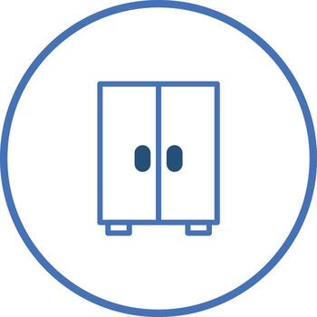 Illustration of a minimalist cabinet icon showcasing simple design and functionality for furniture concepts with precision vector