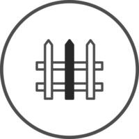 Iconic minimalistic representation of a fence showcasing a boundary or enclosure with simple geometric shapes in design vector