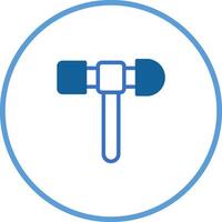 Icon illustration of a taylor hammer used for medical diagnosis and neurological testing in a circular design medical tools vector