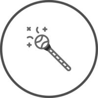 Icon illustration of a magical wand concept with tennis ball top casting sparkles and enchantment vector