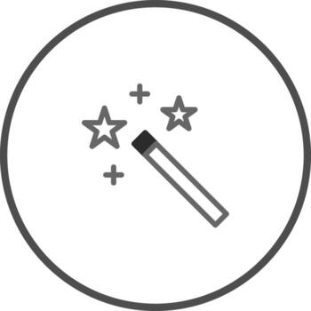 Enchanting magic wand icon surrounded by stars representing dreams creation and imagination and possibilities and creativity vector