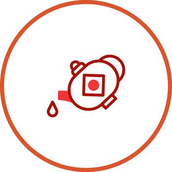 Elegant minimalist icon representation of a teapot with a drop symbolizing tea brewing process graphic design vector