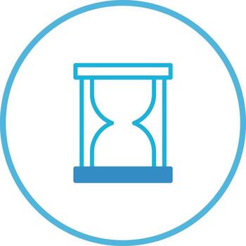 Elegant hourglass illustration displaying the concept of passing time deadlines and scheduling design with circle vector