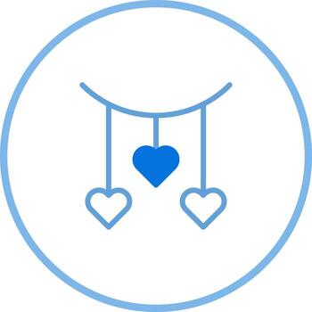 Elegant hearts hanging on a string line art creating a whimsical and lovely design vector