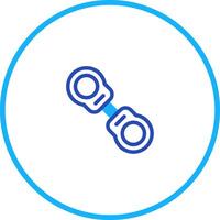 Elegant blue line drawing of a stylized dumbbell showcasing fitness equipment and exercise gear design vector