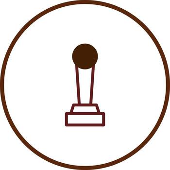 Elegant award icon symbolizing achievement recognition and success within a brown circular frame displaying excellence vector