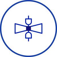 Creative blue circuit connecting plugs illustration symbolizing the connectivity of technological components design and communication vector