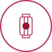 Crimson oriental lantern illustration symbol within crimson circle design for cultural icon usage and festive occasions vector