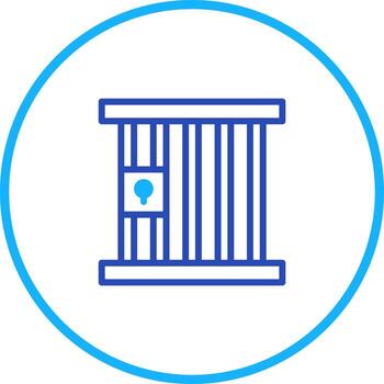 Conceptual jail symbol representing imprisonment restriction incarceration and confinement with blue color design illustration vector