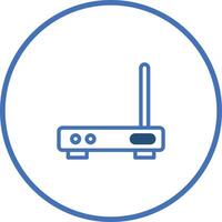 Clean modern blue wireless router illustration showcases technology and connectivity for digital communication network vector