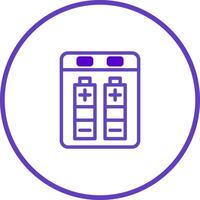 Battery charger icon symbolizing power storage and renewable energy solutions for electric devices and sustainability vector