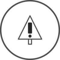 Attention warning triangle exclamation mark in circle symbolizes hazards and risks ahead representing cautiousness vector
