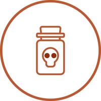 Apothecary bottle with skull logo creates a spooky and captivating design illustration of a minimalist artwork vector