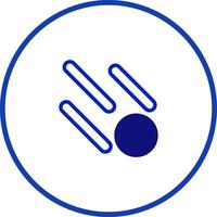 Abstract representation of a falling object inside a circle shape with blue color and white background vector