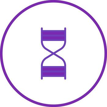 Abstract hour glass design inside a circle displaying the concept of time passing and running vector