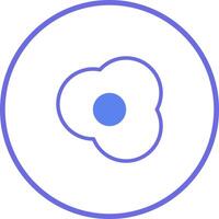Abstract icon design showcasing a cloud like shape with a central dot inside a circle graphic vector