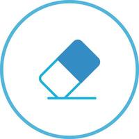 A illustration of an eraser inside a blue circle suitable for website design and applications vector