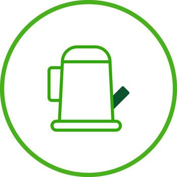 A single watering can icon centered within a green circle showcasing simplicity and garden relevance minimal art design vector