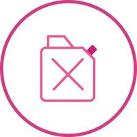 A pink can container icon within circle signifies liquid danger and caution symbol for disposal vector