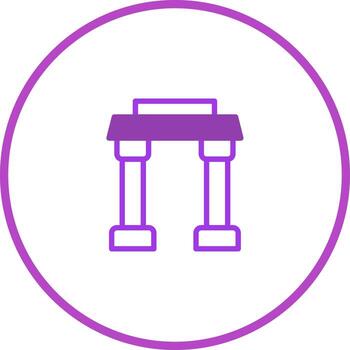 A minimalist purple archway icon inside a circle perfect for design projects and presentations to catch eye vector