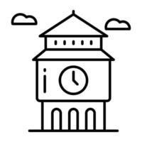 Modern Linear design icon of clock tower vector