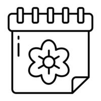 Modern icon of spring calendar having editable quality vector