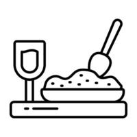 Rice plate icon in trendy Linear design vector