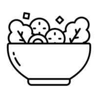 A trendy Linear design icon of salad bowl vector