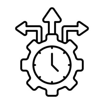 An icon linear design of time setting vector