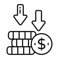modern linear design icon of low dollar value vector