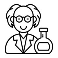 Premium download linear icons of scientist vector