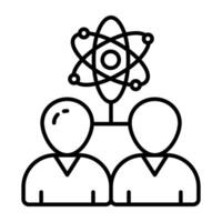 Premium linear icon of scientist vector