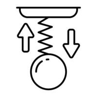 Trendy linear design icon of spring force vector